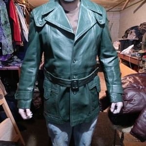 Green leather jacket